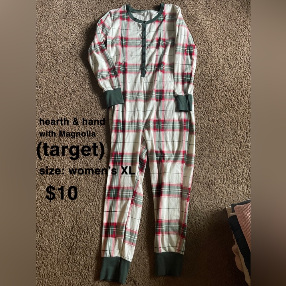 Hearth & Hand Adult Christmas Onesie with Butt flap